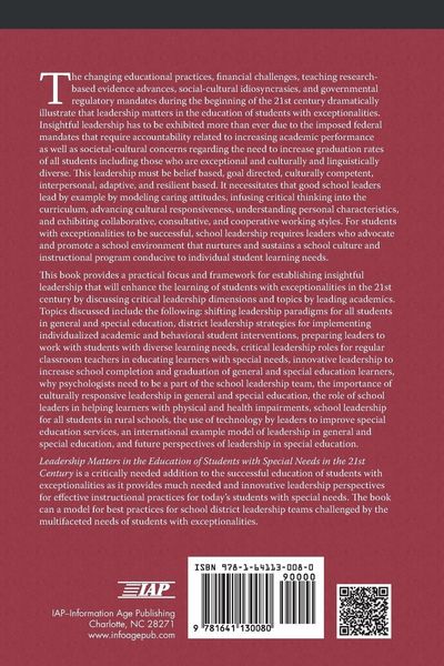 Produktbild: Leadership Matters in the Education of Students with Special Needs in the 21st Century
