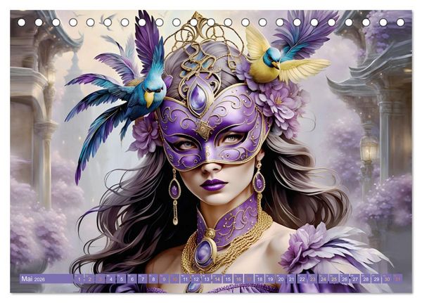 Produktbild: Maskerade Deluxe (Tischkalender 2026 DIN A5 quer), CALVENDO Monatskalender