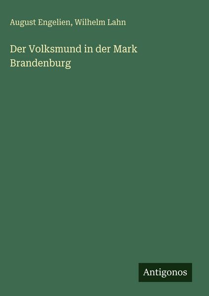 Produktbild: Der Volksmund in der Mark Brandenburg