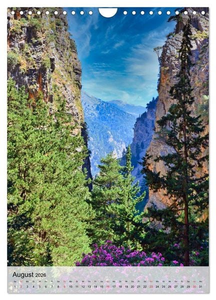 Produktbild: Naturerlebnis Samaria Schlucht auf Kreta (Wandkalender 2026 DIN A4 hoch), CALVENDO Monatskalender