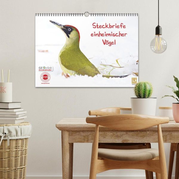 Produktbild: Steckbriefe einheimischer V&ouml;gel (Wandkalender 2026 DIN A3 quer), CALVENDO Monatskalender
