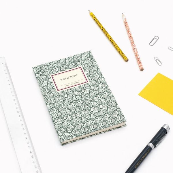 Produktbild: Notizbuch Insel-B&uuml;cherei &raquo;Blumendekor waldgr&uuml;n&laquo;