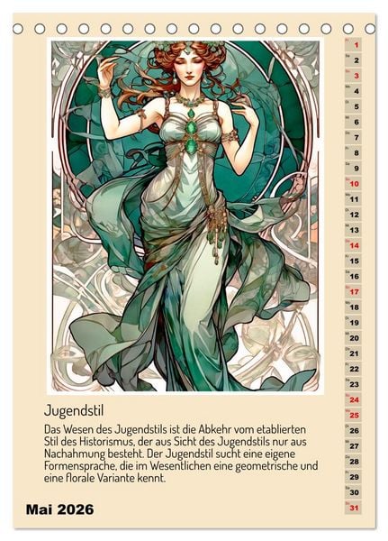 Produktbild: Kunststile der Moderne in Darstellungen von Frauen (Tischkalender 2026 DIN A5 hoch), CALVENDO Monatskalender