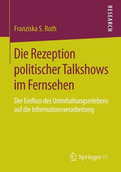 Produktbild: Die Rezeption politischer Talkshows im Fernsehen