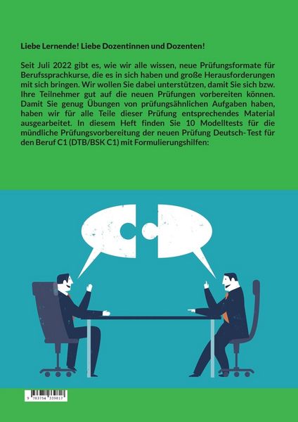 Produktbild: M&uuml;ndliche Pr&uuml;fung Deutsch f&uuml;r den Beruf DTB/BSK C1