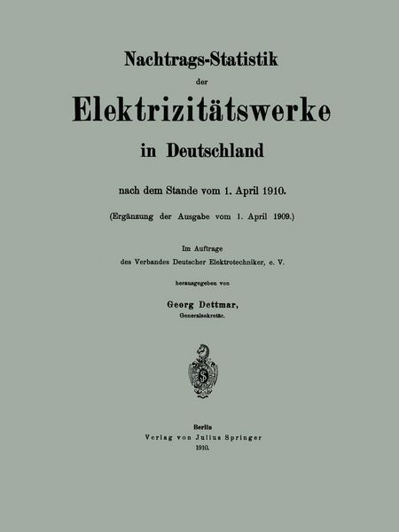 Produktbild: Nachtrags-Statistik der Elektrizit&auml;tswerke in Deutschland