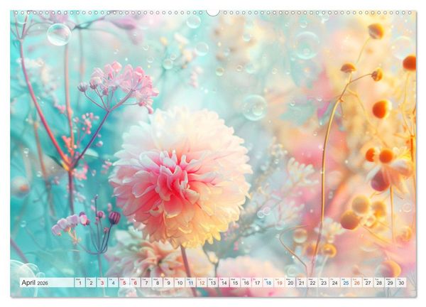 Produktbild: Etherial flowers (High Quality Premium Wall Calendar 2026 DIN A2 landscape),CALVENDO 12 Month Wall Calendar