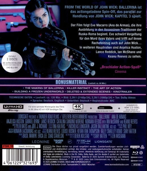 Produktbild: Ballerina - From the World of John Wick (4K Ultra HD) (+ Blu-ray)