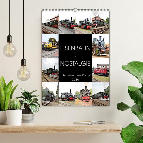 Produktbild: EISENBAHN - NOSTALGIE - 2026 (Wandkalender 2026 DIN A2 hoch), CALVENDO Monatskalender