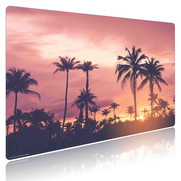 Produktbild: Cover-your-desk Schreibtischunterlage f&uuml;r Kinder und Erwachsene Palmen im Sonnenuntergang, aus hochwertigem Vinyl , 60 x 40 cm