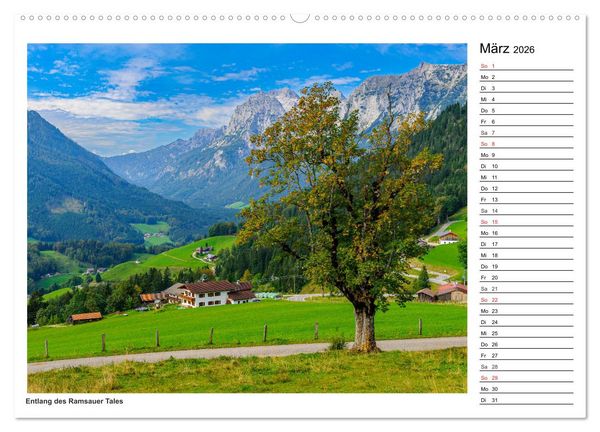 Produktbild: Servus im Bergsteigerdorf Ramsau (Wandkalender 2026 DIN A2 quer), CALVENDO Monatskalender