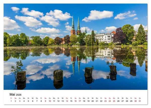 Produktbild: L&uuml;beck &ndash; Im Licht der Zeit (Wandkalender 2026 DIN A2 quer), CALVENDO Monatskalender