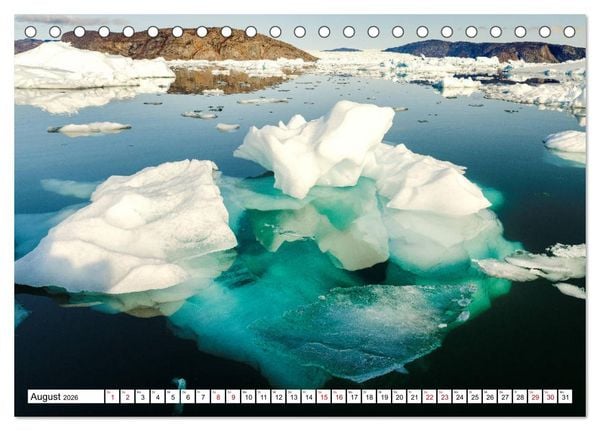 Produktbild: Eisberge - Gr&ouml;nlands magische Eisgestalten (Tischkalender 2026 DIN A5 quer), CALVENDO Monatskalender