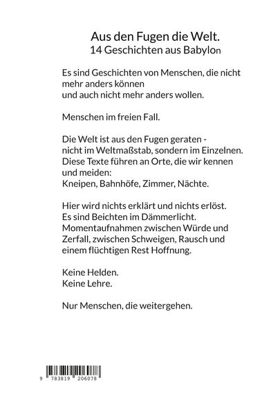 Produktbild: Aus den Fugen die Welt