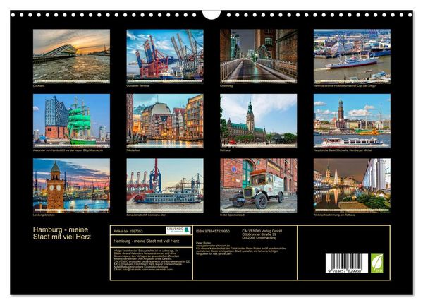 Produktbild: Hamburg - meine Stadt mit viel Herz (Wandkalender 2026 DIN A3 quer), CALVENDO Monatskalender