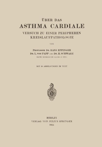 Produktbild: &Uuml;ber das Asthma Cardiale Versuch zu einer Peripheren Kreislaufpathologie
