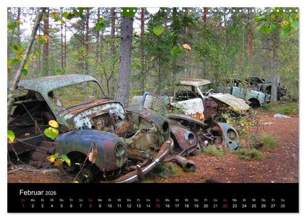 Produktbild: Schrottautos im Kyrk&ouml; Mosse (Wandkalender 2026 DIN A3 quer), CALVENDO Monatskalender