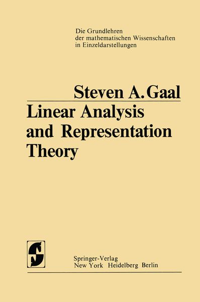 Produktbild: Linear Analysis and Representation Theory