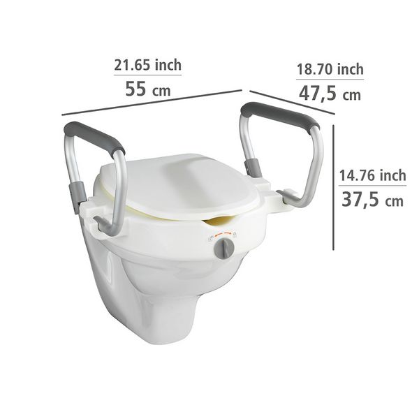 Produktbild: WC-Sitz Erh&ouml;hung mit St&uuml;tzgriffen Mod. Secura, mit Easy-Close Absenkautomatik