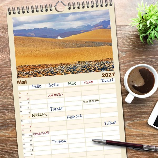 Produktbild: Familienplaner 2027 - Bet&ouml;rendes Gran Canaria mit 5 Spalten (Wandkalender, 21 x 45 cm) CALVENDO