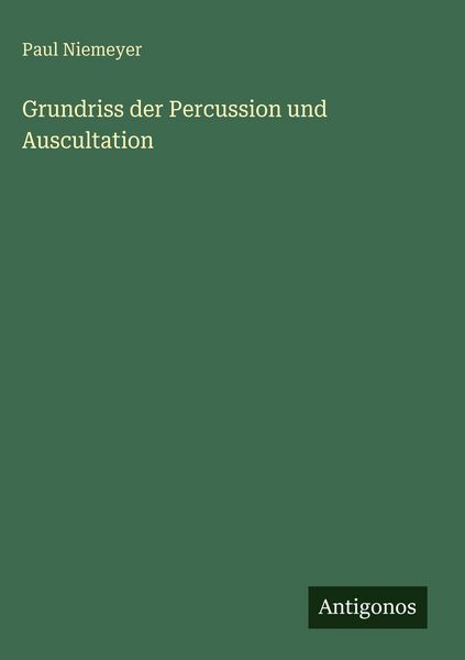 Produktbild: Grundriss der Percussion und Auscultation