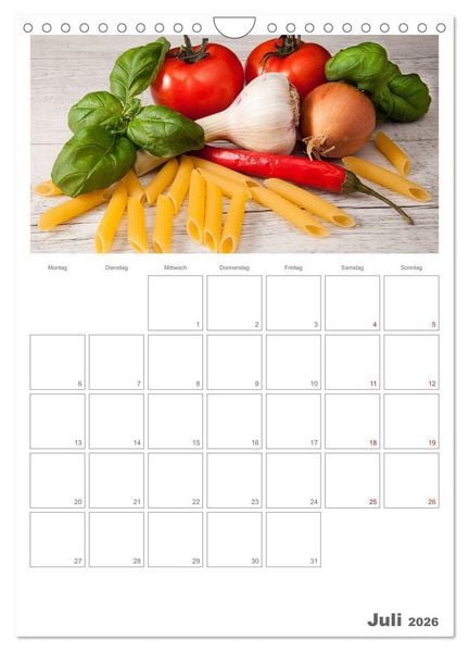 Produktbild: Kulinarische Kompositionen - Terminplaner (Wandkalender 2026 DIN A4 hoch), CALVENDO Monatskalender