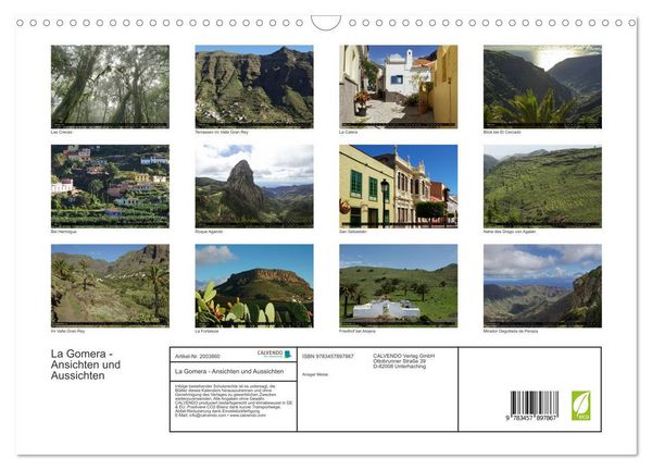 Produktbild: La Gomera - Ansichten und Aussichten (Wandkalender 2026 DIN A3 quer), CALVENDO Monatskalender