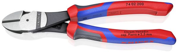 Knipex 74 02 200 Werkstatt Kraft-Seitenschneider mit Facette 200mm