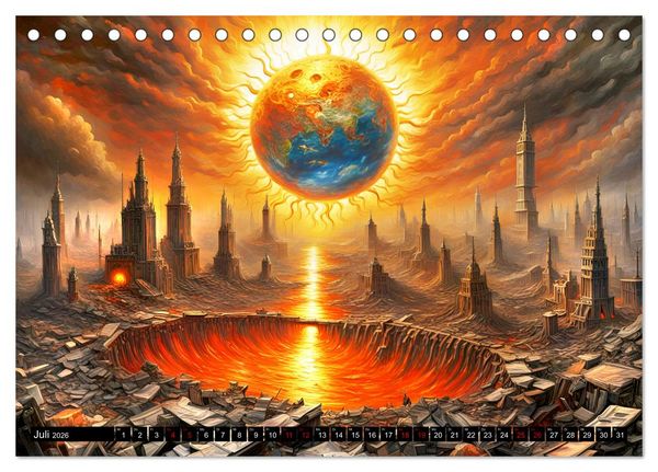 Produktbild: Zukunftsvisionen Wenn die Sonne zum Feind wird (Tischkalender 2026 DIN A5 quer), CALVENDO Monatskalender