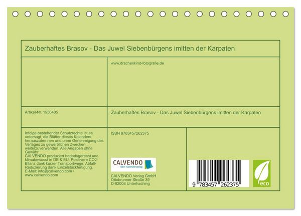 Produktbild: Zauberhaftes Brasov - Das Juwel Siebenb&uuml;rgens imitten der Karpaten (Tischkalender 2026 DIN A5 quer), CALVENDO Monatskalender
