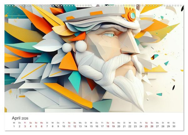 Produktbild: Die Farben des Origami (Wandkalender 2026 DIN A2 quer), CALVENDO Monatskalender