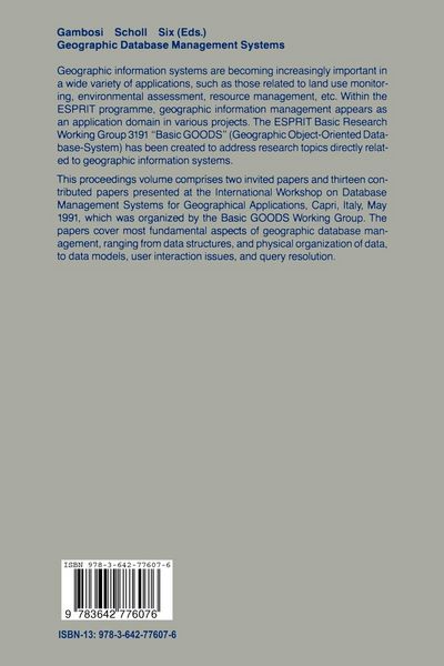 Produktbild: Geographic Database Management Systems