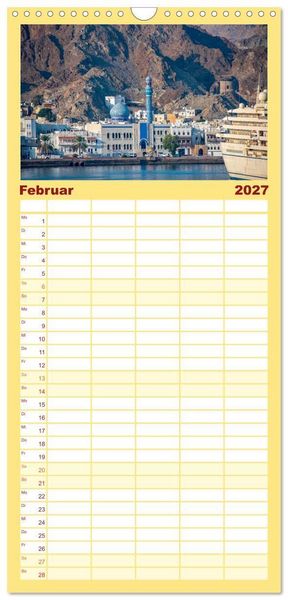 Produktbild: Familienplaner 2027 - Oman - Reiseziel Maskat und Salalah mit 5 Spalten (Wandkalender, 21 x 45 cm) CALVENDO
