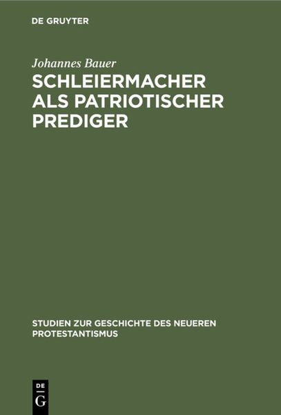 Produktbild: Schleiermacher als patriotischer Prediger