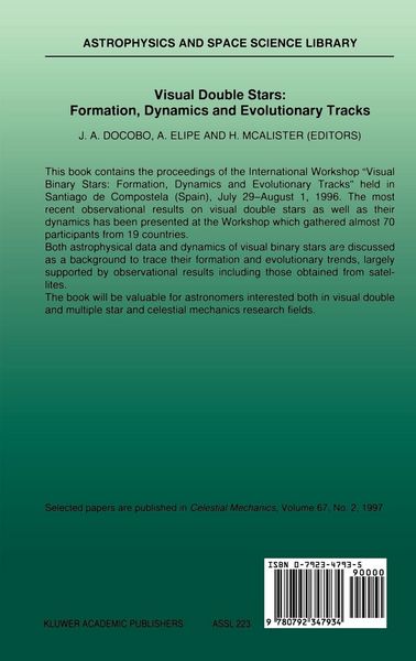 Produktbild: Visual Double Stars: Formation, Dynamics and Evolutionary Tracks