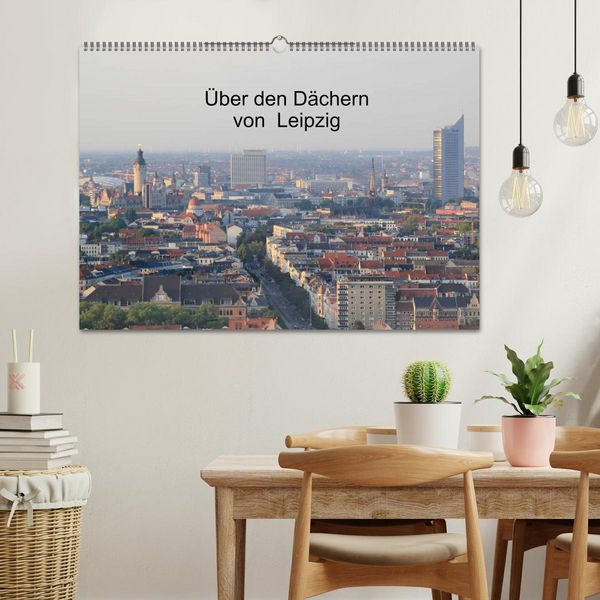 Produktbild: &Uuml;ber den D&auml;chern von Leipzig (Wandkalender 2026 DIN A2 quer), CALVENDO Monatskalender