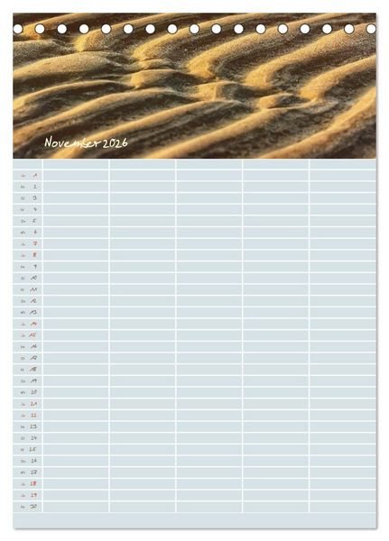 Produktbild: Kleine Sand-Sch&ouml;nheiten / Familienplaner (Tischkalender 2026 DIN A5 hoch), CALVENDO Monatskalender