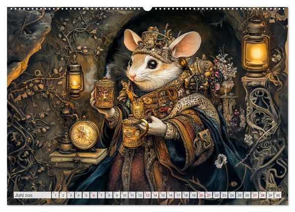 Produktbild: Magische Wesen im Zauberland - Fantasie-Tiere im Steampunk-Kalender (Wandkalender 2026 DIN A2 quer), CALVENDO Monatskalender