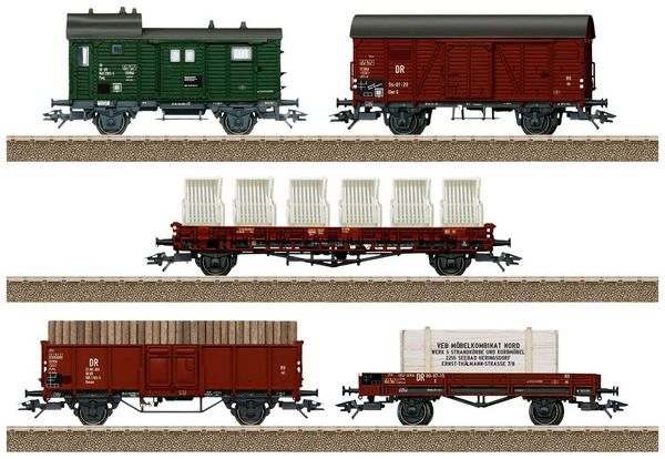 TRIX H0 24075 H0 5er-Set Güterwagen der DR