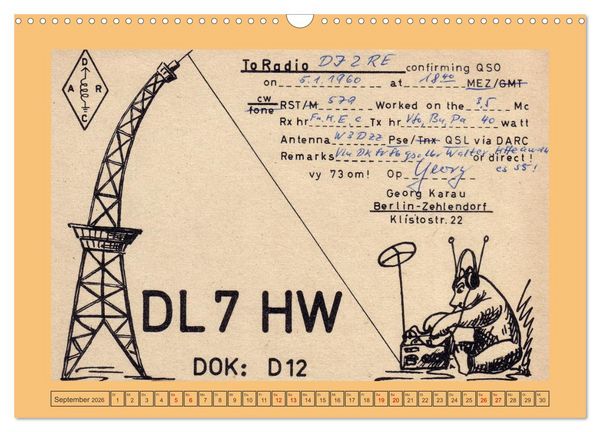 Produktbild: Amateurfunk in West-Berlin (Wandkalender 2026 DIN A3 quer), CALVENDO Monatskalender
