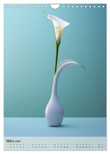 Produktbild: Blumenpracht in edlen Vasen (Wandkalender 2026 DIN A4 hoch), CALVENDO Monatskalender