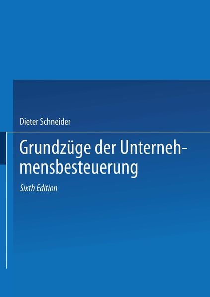Produktbild: Grundzüge der Unternehmensbesteuerung