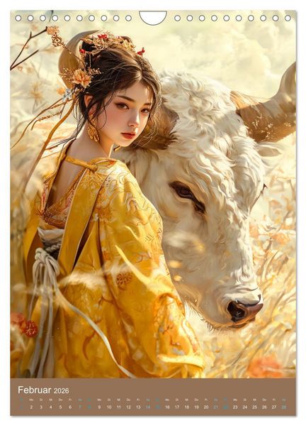 Produktbild: Chinesische Tierkreiszeichen - Fantasie-Zodiak im Stil des alten Chinas (Wandkalender 2026 DIN A4 hoch), CALVENDO Monatskalender