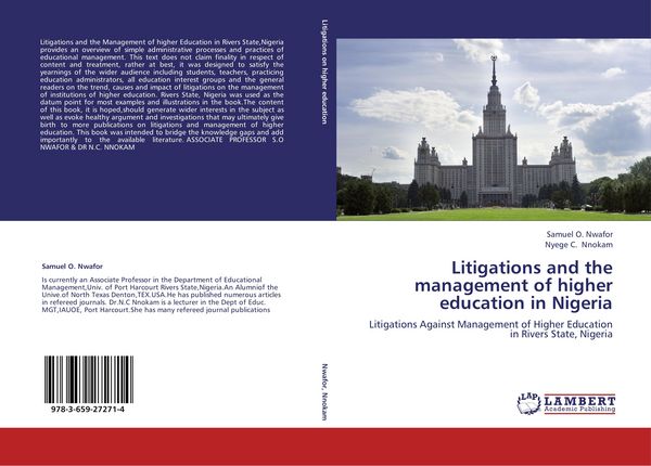 Produktbild: Litigations and the management of higher education in Nigeria