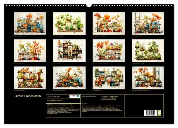 Produktbild: Blumen Pr&auml;sentation (Wandkalender 2026 DIN A2 quer), CALVENDO Monatskalender