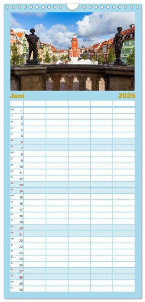 Produktbild: Familienplaner 2026 - Residenzstadt Gotha - Reise durch das sch&ouml;ne Th&uuml;ringen mit 5 Spalten (Wandkalender, 21 x 45 cm) CALVENDO