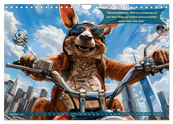 Produktbild: Tierisch lustige Motorradfahrer (Wandkalender 2026 DIN A4 quer), CALVENDO Monatskalender