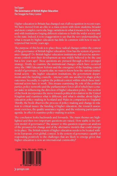 Produktbild: The Governance of British Higher Education