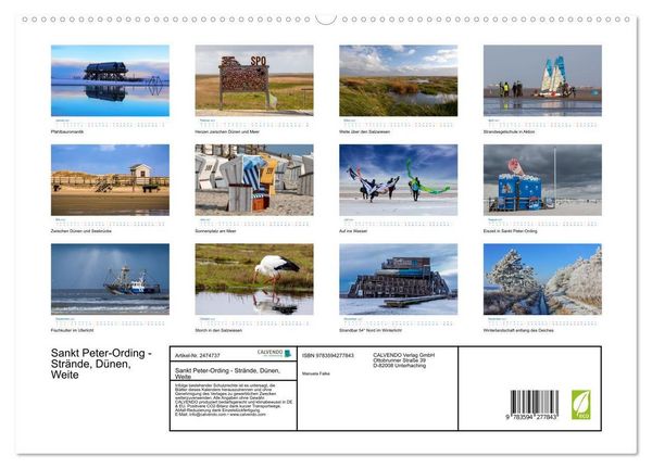 Produktbild: Sankt Peter-Ording - Str&auml;nde, D&uuml;nen, Weite (hochwertiger Premium Wandkalender 2027 DIN A2 quer), Kunstdruck in Hochglanz