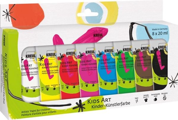 KREUL Kids Art Kinder-Künstlerfarbe 20 ml Tuben 8er Set